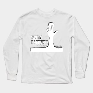 Weird Darkness Logo: White on Black Offset Long Sleeve T-Shirt